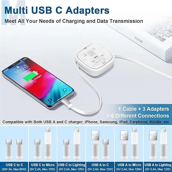 Multi USB Adapter Retractable Charging Cable Kit - Multi USB Adapter Retractable Charging Cable Kit - Image 3 of 3