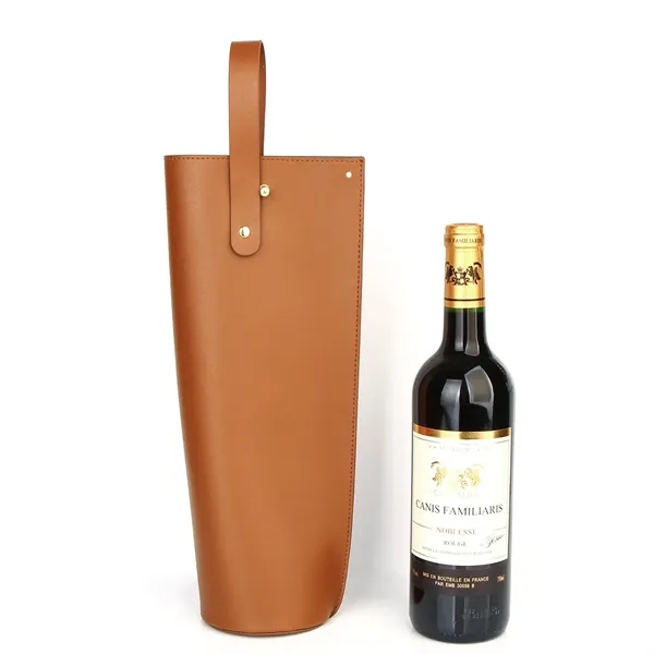 Reusable PVC Leather Wine Tote Carrier - Reusable PVC Leather Wine Tote Carrier - Image 6 of 7