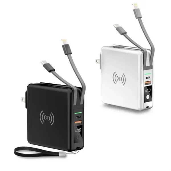 10000mAh Power Bank with Cables & Wall Plug - 10000mAh Power Bank with Cables & Wall Plug - Image 0 of 5