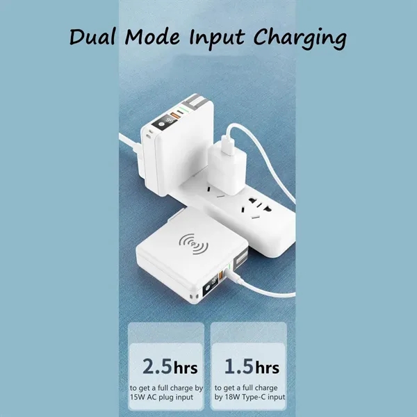 10000mAh Power Bank with Cables & Wall Plug - 10000mAh Power Bank with Cables & Wall Plug - Image 3 of 5
