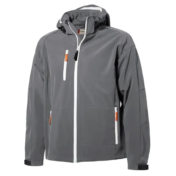 Clique Serac Stretch Softshell Hooded Full Zip Mens Jacket - Clique Serac Stretch Softshell Hooded Full Zip Mens Jacket - Image 6 of 11