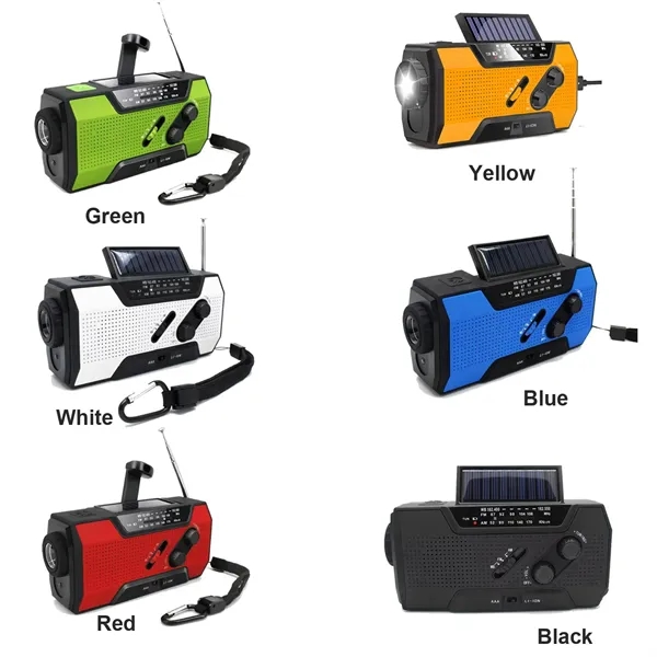 5000mAh AM/FM/WB Hand Crank Weather Radio - 5000mAh AM/FM/WB Hand Crank Weather Radio - Image 1 of 5