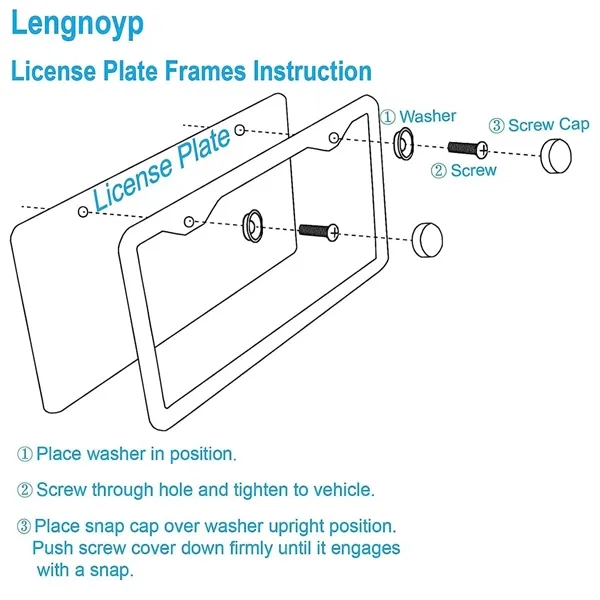 Stainless Steel License Plate Frame Set with Accessories - Stainless Steel License Plate Frame Set with Accessories - Image 2 of 3