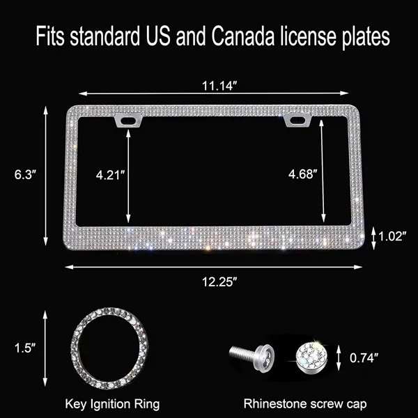 Rhinestone Crystal Bling License Plate Frame Set - Rhinestone Crystal Bling License Plate Frame Set - Image 2 of 4