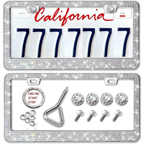 Rhinestone Crystal Bling License Plate Frame Set - Rhinestone Crystal Bling License Plate Frame Set - Image 3 of 4