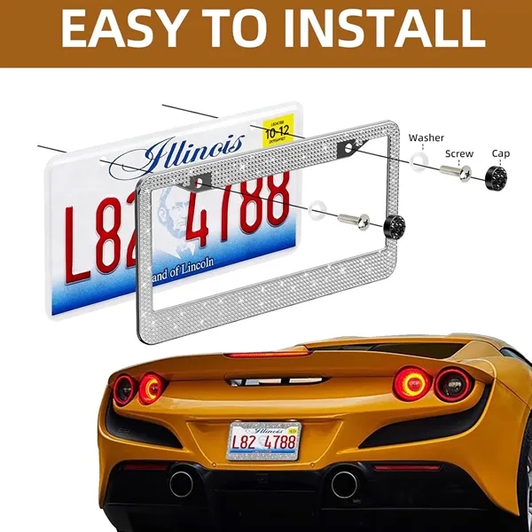 Rhinestone Crystal Bling License Plate Frame Set - Rhinestone Crystal Bling License Plate Frame Set - Image 4 of 4