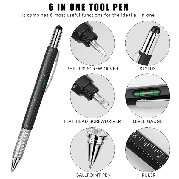 6 in 1 Multifunctional Metal Ballpoint Pen - 6 in 1 Multifunctional Metal Ballpoint Pen - Image 2 of 3