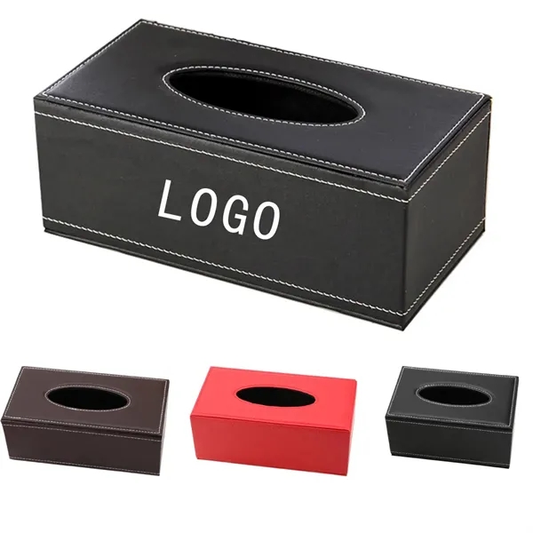 PU Leather Facial Tissue Box Holder - PU Leather Facial Tissue Box Holder - Image 0 of 10