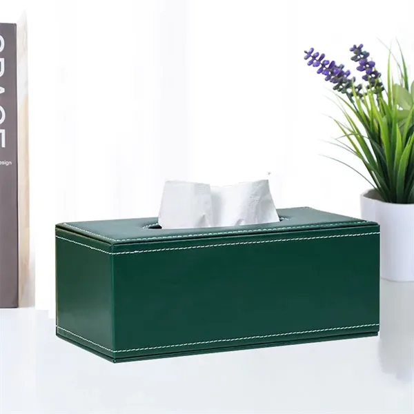 PU Leather Facial Tissue Box Holder - PU Leather Facial Tissue Box Holder - Image 3 of 10