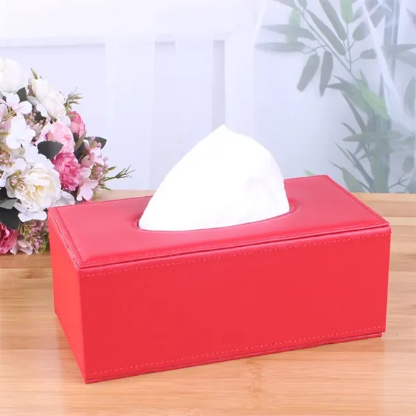 PU Leather Facial Tissue Box Holder - PU Leather Facial Tissue Box Holder - Image 4 of 10