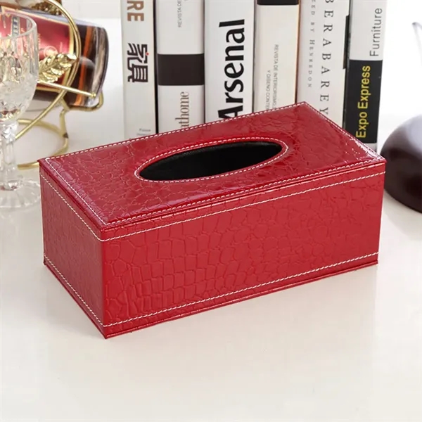PU Leather Facial Tissue Box Holder - PU Leather Facial Tissue Box Holder - Image 6 of 10