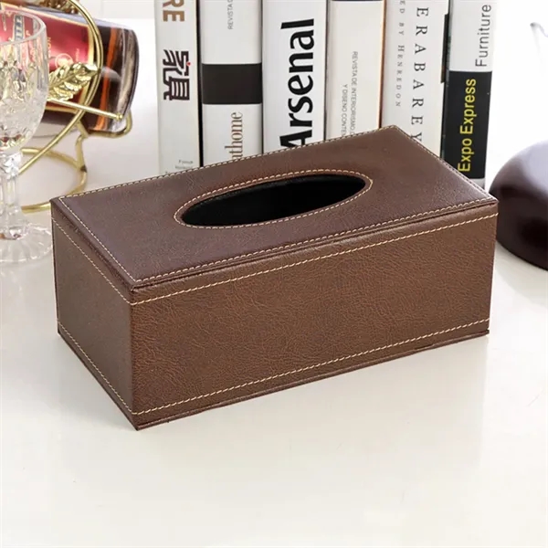 PU Leather Facial Tissue Box Holder - PU Leather Facial Tissue Box Holder - Image 8 of 10