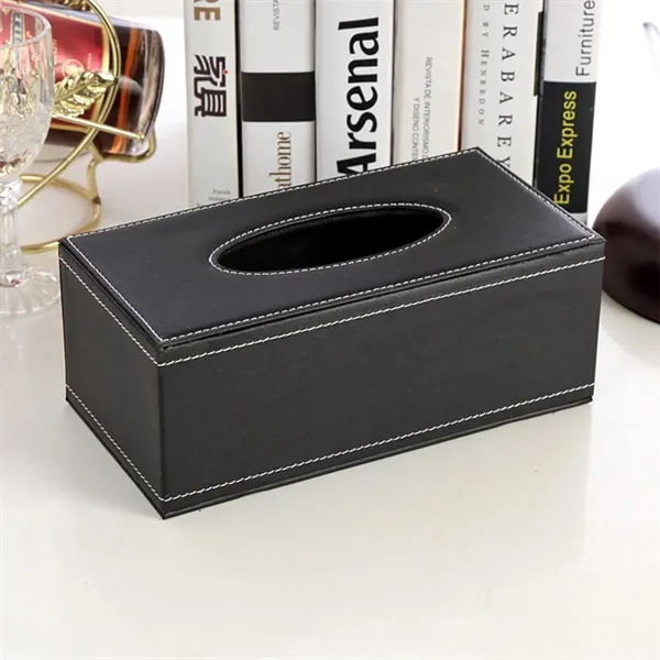 PU Leather Facial Tissue Box Holder - PU Leather Facial Tissue Box Holder - Image 9 of 10