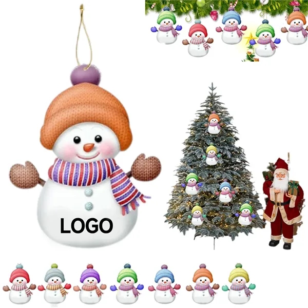 Acrylic Christmas Snowman Ornament - Acrylic Christmas Snowman Ornament - Image 0 of 1
