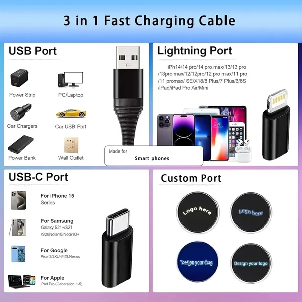 3 in 1 Charging Cable - 3 in 1 Charging Cable - Image 3 of 3