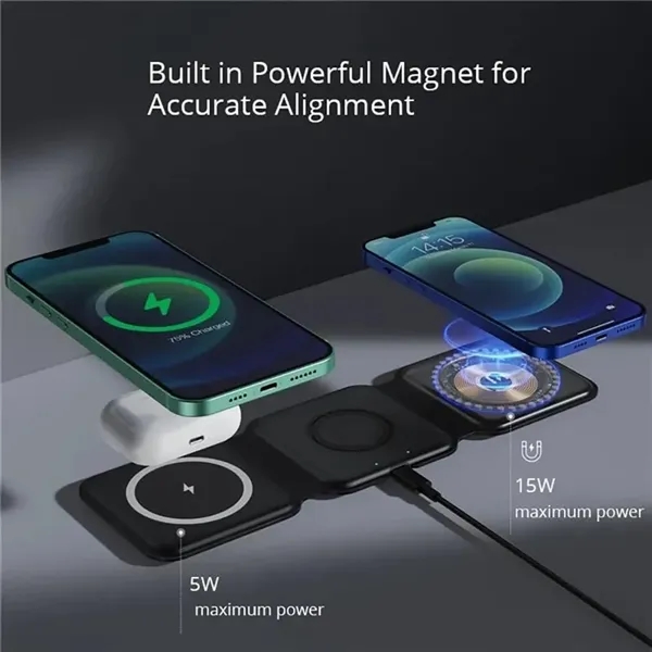3 in 1 Magnetic Foldable Wireless Charger - 3 in 1 Magnetic Foldable Wireless Charger - Image 1 of 3