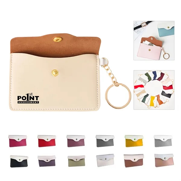 Leather Mini Coin Purse with Key Ring