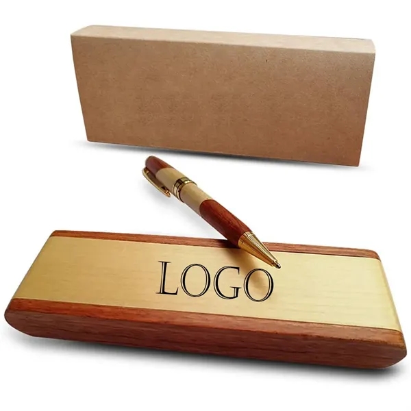 Wooden Ballpoint Pen With Box Gift Set - Wooden Ballpoint Pen With Box Gift Set - Image 1 of 3