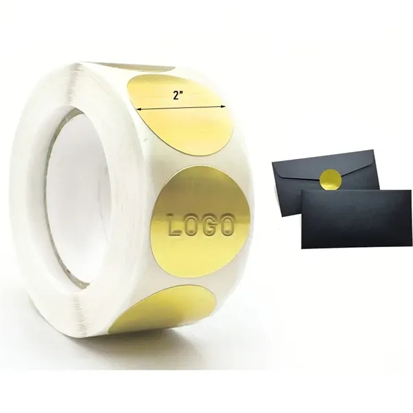 1" Round Gold Foil Label Stickers Roll - 1" Round Gold Foil Label Stickers Roll - Image 0 of 3
