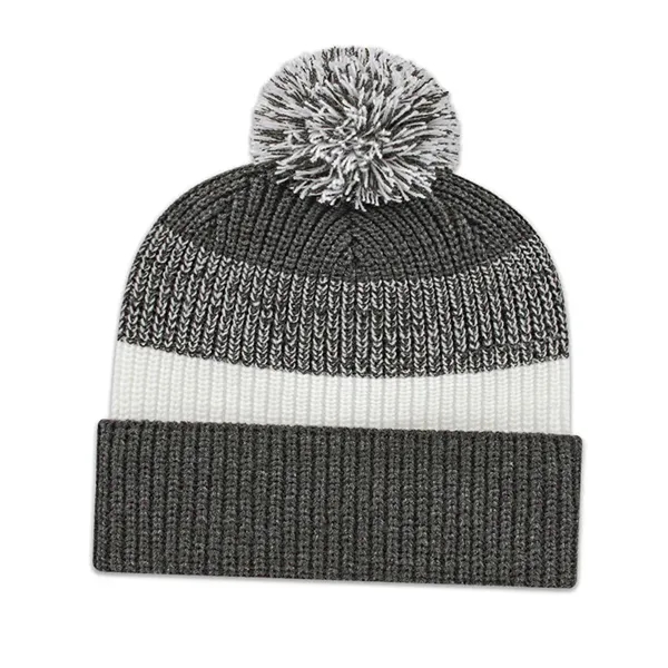 Thick Ribbed Knit Cap with Cuff - Thick Ribbed Knit Cap with Cuff - Image 1 of 5