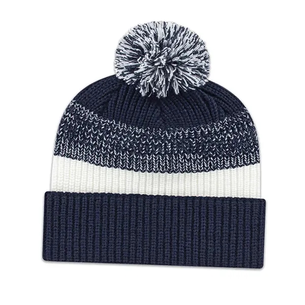 Thick Ribbed Knit Cap with Cuff - Thick Ribbed Knit Cap with Cuff - Image 2 of 5