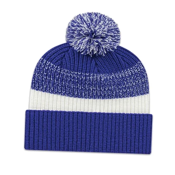 Thick Ribbed Knit Cap with Cuff - Thick Ribbed Knit Cap with Cuff - Image 5 of 5