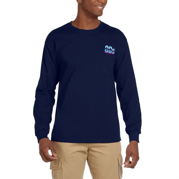 Gildan Ultra Cotton Long Sleeve Adult T-Shirt - Gildan Ultra Cotton Long Sleeve Adult T-Shirt - Image 3 of 7