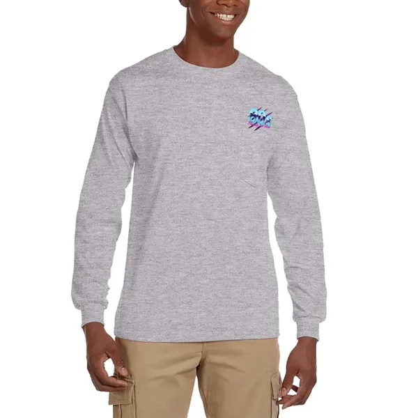 Gildan Ultra Cotton Long Sleeve Adult T-Shirt - Gildan Ultra Cotton Long Sleeve Adult T-Shirt - Image 6 of 7