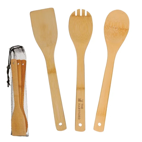 3 Piece Bamboo Cooking Utensil Set - 3 Piece Bamboo Cooking Utensil Set - Image 0 of 3