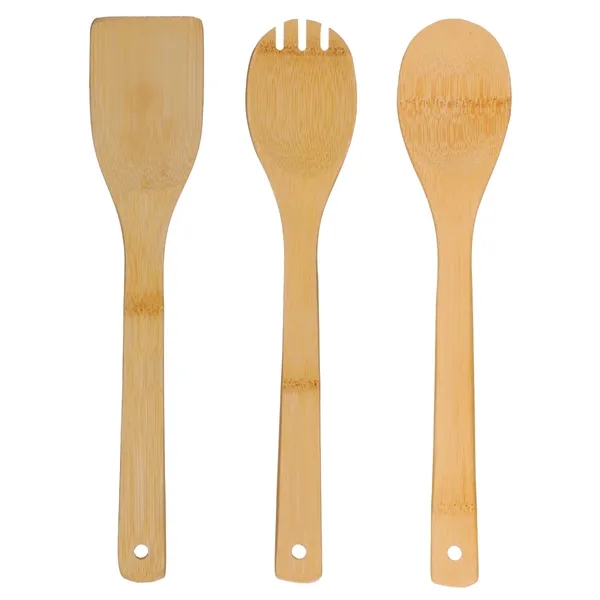 3 Piece Bamboo Cooking Utensil Set - 3 Piece Bamboo Cooking Utensil Set - Image 2 of 3
