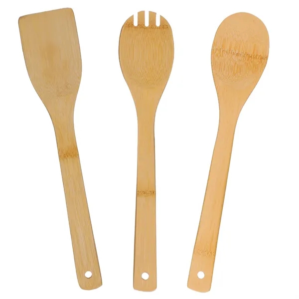 3 Piece Bamboo Cooking Utensil Set - 3 Piece Bamboo Cooking Utensil Set - Image 3 of 3
