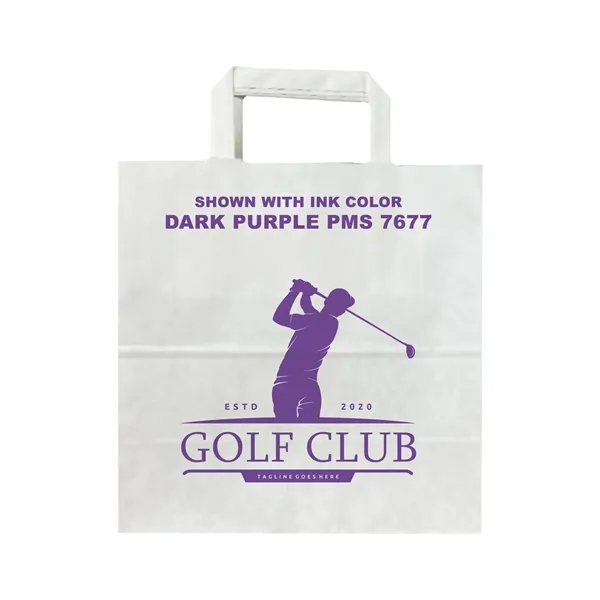 White Flat Handle Bag With One Color Printing - White Flat Handle Bag With One Color Printing - Image 6 of 16