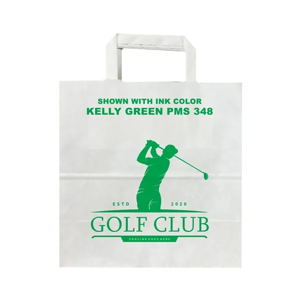 White Flat Handle Bag With One Color Printing - White Flat Handle Bag With One Color Printing - Image 8 of 16