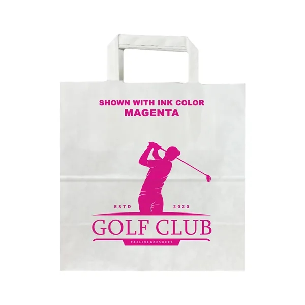 White Flat Handle Bag With One Color Printing - White Flat Handle Bag With One Color Printing - Image 9 of 16