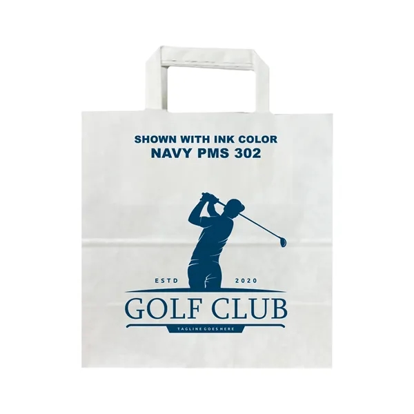 White Flat Handle Bag With One Color Printing - White Flat Handle Bag With One Color Printing - Image 10 of 16