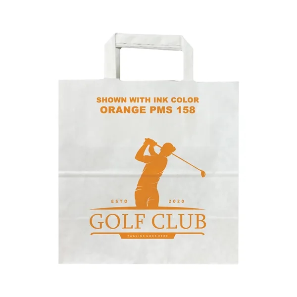 White Flat Handle Bag With One Color Printing - White Flat Handle Bag With One Color Printing - Image 11 of 16