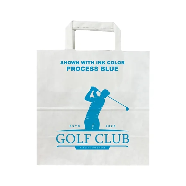 White Flat Handle Bag With One Color Printing - White Flat Handle Bag With One Color Printing - Image 13 of 16