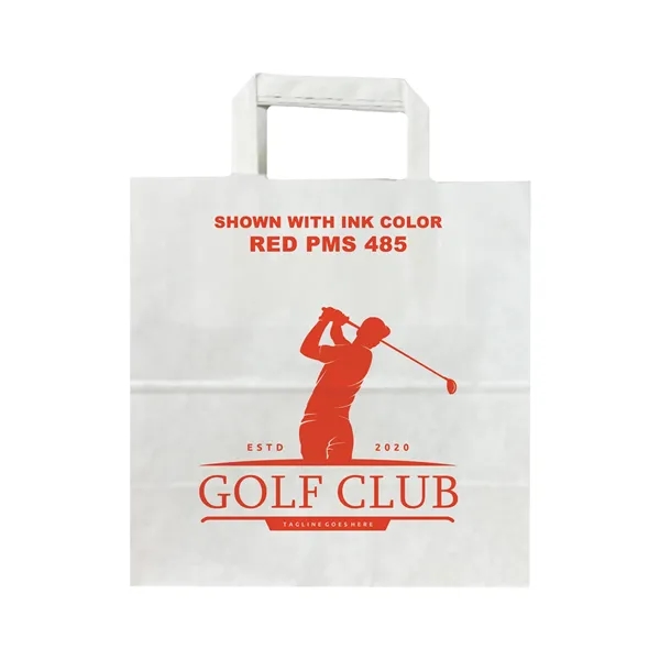 White Flat Handle Bag With One Color Printing - White Flat Handle Bag With One Color Printing - Image 14 of 16