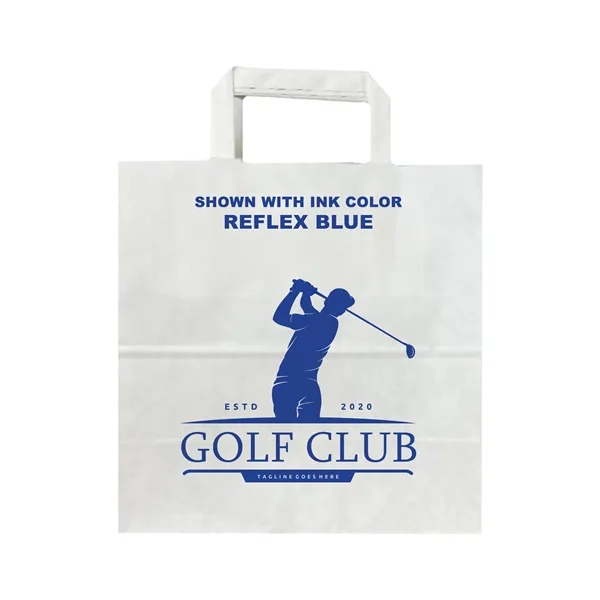 White Flat Handle Bag With One Color Printing - White Flat Handle Bag With One Color Printing - Image 15 of 16