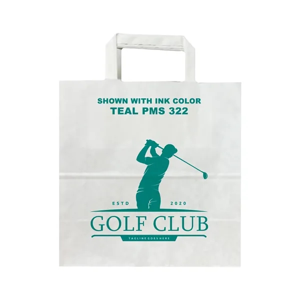 White Flat Handle Bag With One Color Printing - White Flat Handle Bag With One Color Printing - Image 16 of 16