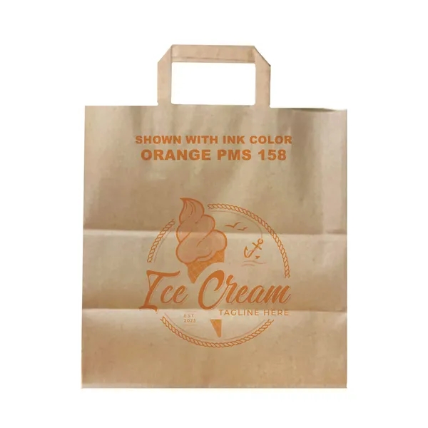 Kraft Natural Flat Handle Bag With One Color Printing - Kraft Natural Flat Handle Bag With One Color Printing - Image 11 of 16