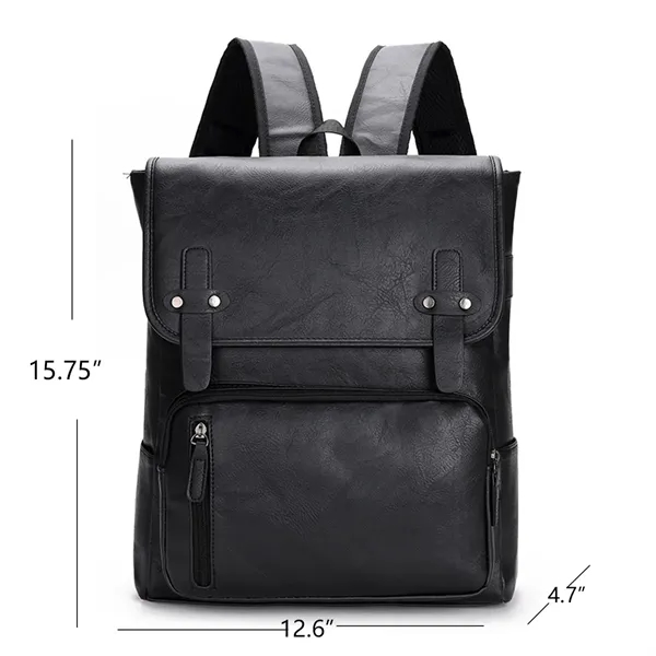 PU Leather Outdoor Backpack - PU Leather Outdoor Backpack - Image 3 of 4