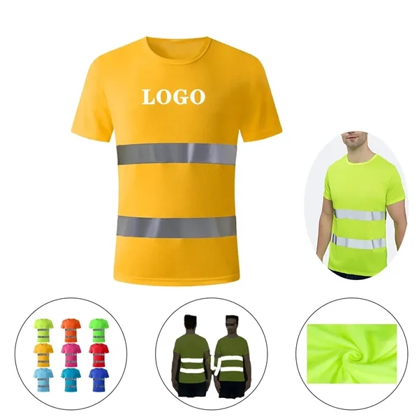 Round Neck Reflective Safe T-shirt - Round Neck Reflective Safe T-shirt - Image 0 of 10