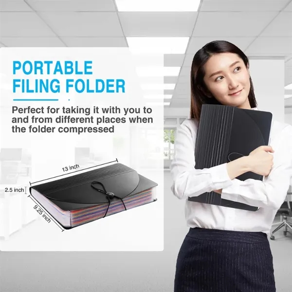 25 Pockets Expanding File Folder with Blank Labels - 25 Pockets Expanding File Folder with Blank Labels - Image 1 of 5