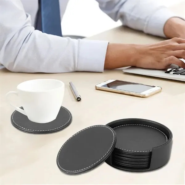 Leather Drink Coasters - Leather Drink Coasters - Image 2 of 4