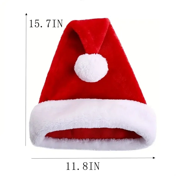 Christmas Santa Hats Short Plush Trim for Adults Kids - Christmas Santa Hats Short Plush Trim for Adults Kids - Image 1 of 5