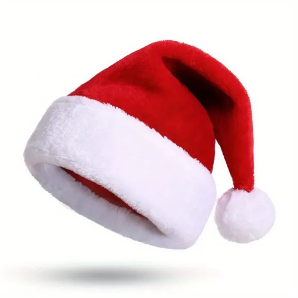Christmas Santa Hats Short Plush Trim for Adults Kids - Christmas Santa Hats Short Plush Trim for Adults Kids - Image 3 of 5
