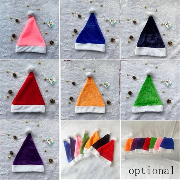 Christmas Santa Hats Short Plush Trim for Adults Kids - Christmas Santa Hats Short Plush Trim for Adults Kids - Image 4 of 5