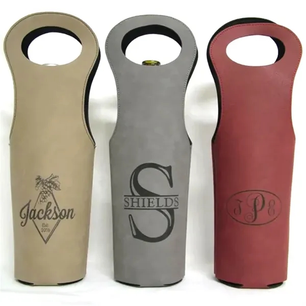 Luxury Leatherette Wine Bag - Luxury Leatherette Wine Bag - Image 3 of 8