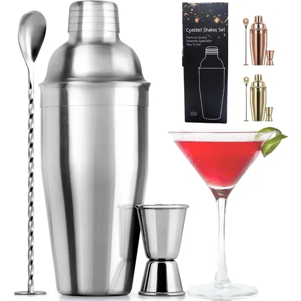 24 oz Stainless Steel Cocktail Shaker Set - 24 oz Stainless Steel Cocktail Shaker Set - Image 0 of 4